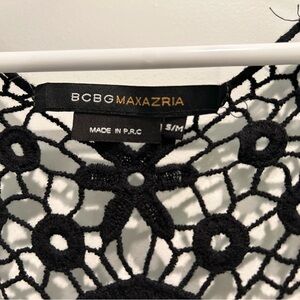 BCBGMaxAzria Black Crochet Swim Coverup